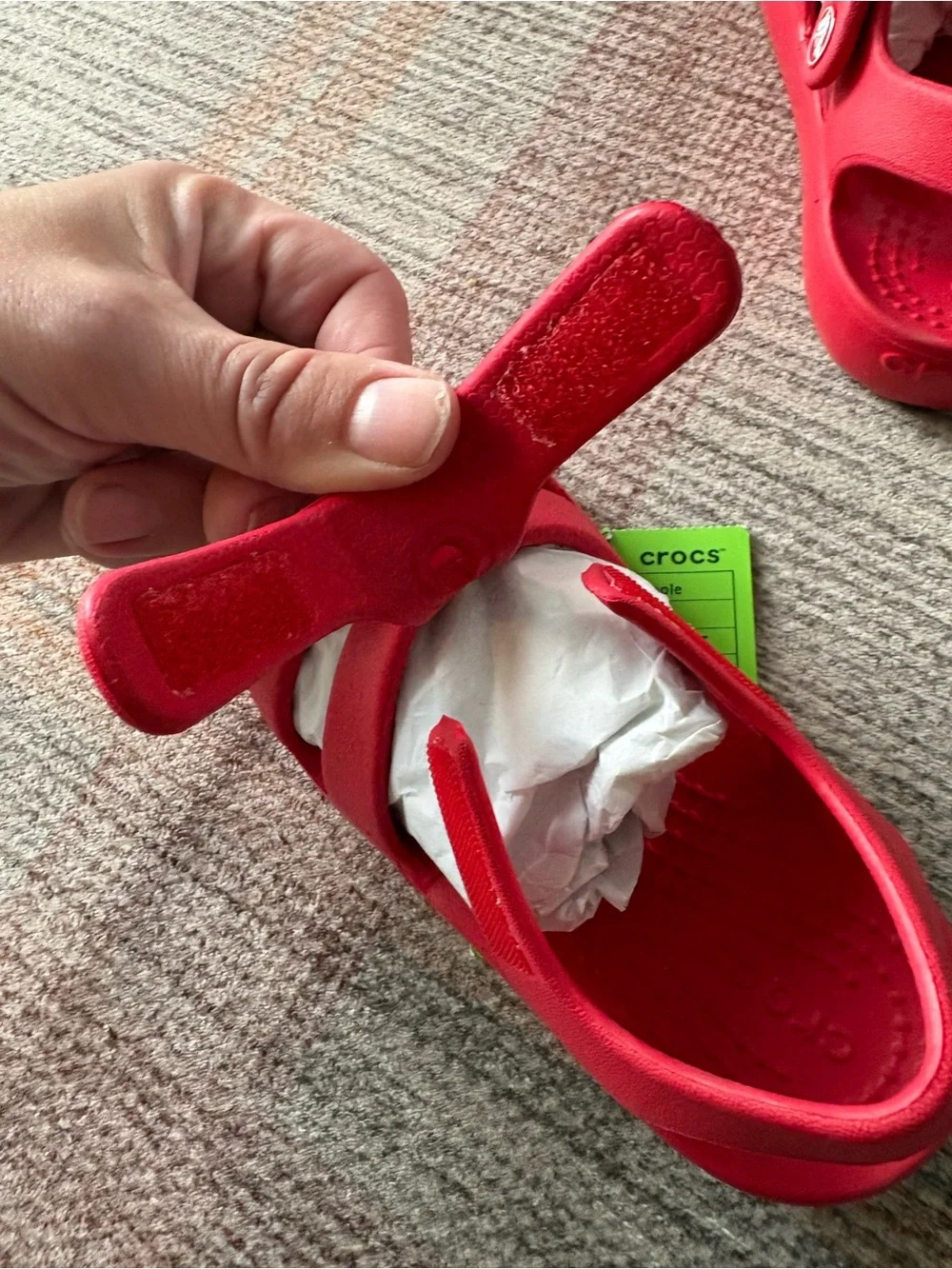 CROCS Kids size 10 Red Fisherman Sandals
